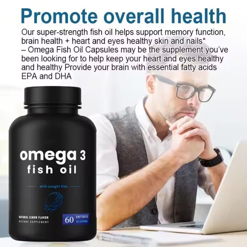Halal Deep Sea Fish Oil Supplements Soft Capsule Omega 3 Fish Oil Capsules Enhancement of Immunity