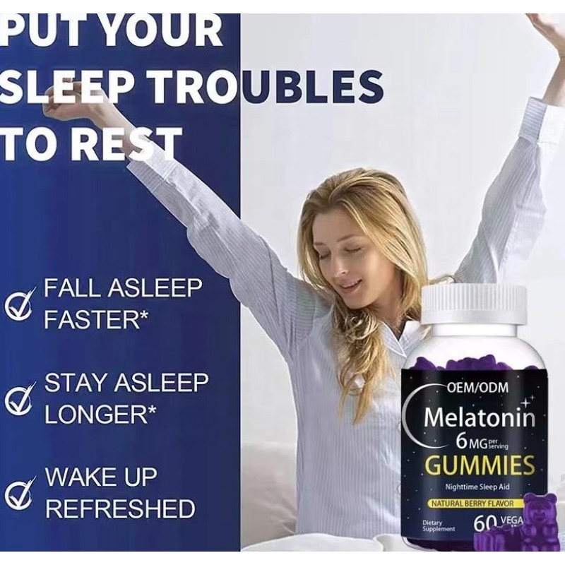Organic Melatonin 5mg & Vitamin B6 Bear Gummies: Sugar-Free Sleep Aid for Faster Sleep Onset & Deeper Rest in Stressed Adults