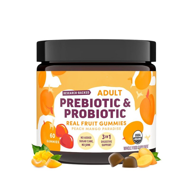 Customizable Berry Flavored Probiotic Gummy Supplement with 1B CFUs for Beauty and Digestive Health