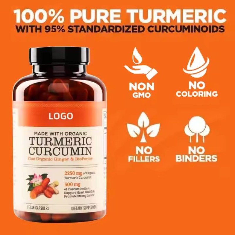Turmeric Curcumin Capsules Natural Joint Support Nutritional Supplement Adult Antioxidant Vegan
