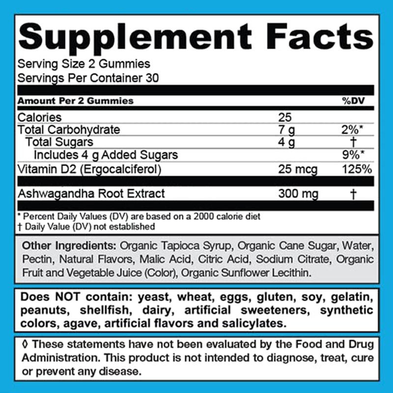 OEM KSM-66 Ashwagandha & Vitamin D Gummies - Stress Relief & Sleep Support, Mixed Berry