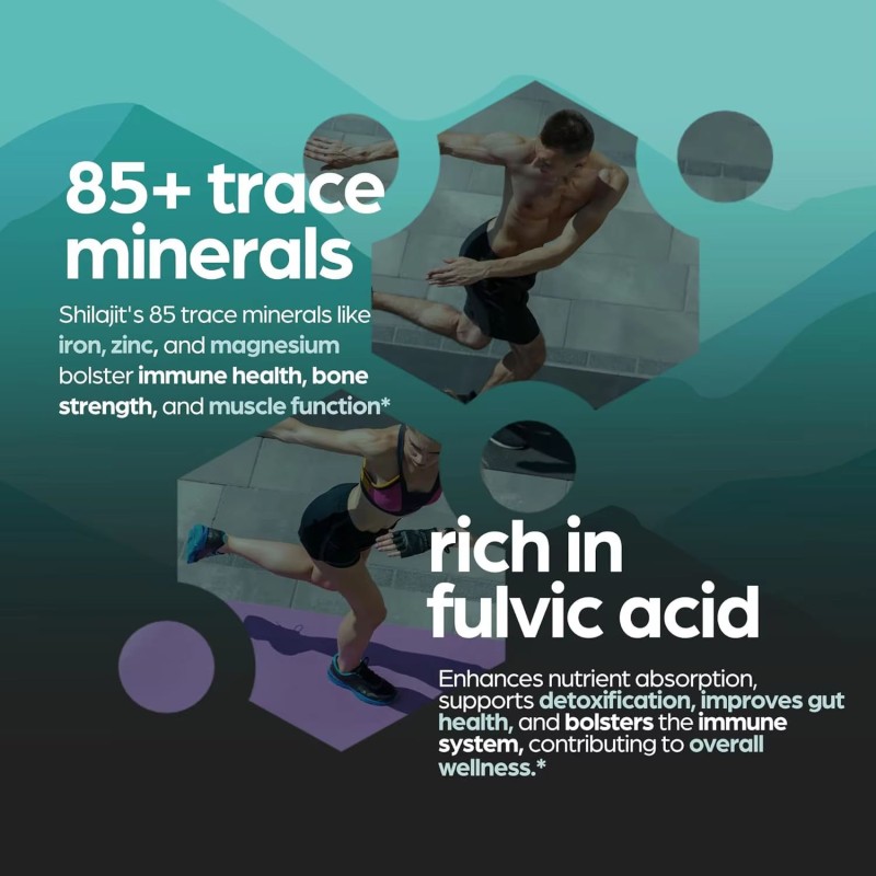 Premium Shilajit Capsules for Enhanced Energy, Strength, and Focus - Rich in Fulvic Acid