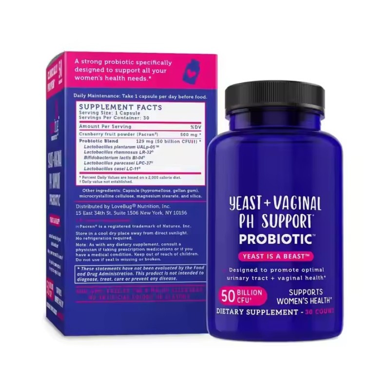 Super Cfu Yeast Vaginal PH Support Probiotics Promote Optimal Urethral Vaginal Health Support Women's Health Supplement