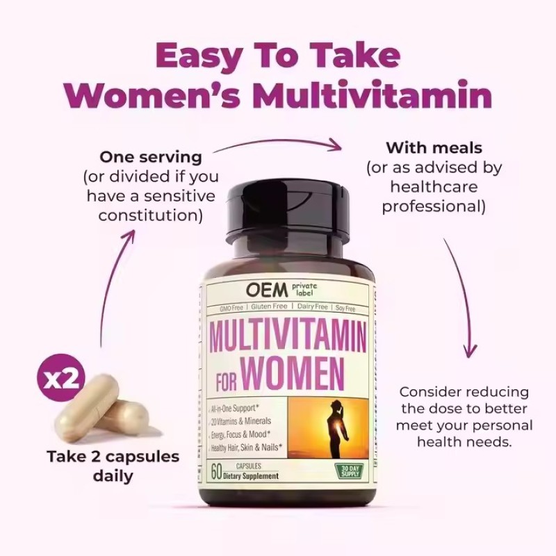 OEM Factory Private Label Multivitamin Supplements Multivitamin Mineral Tablets/Multivitamin Capsules for Women and Men