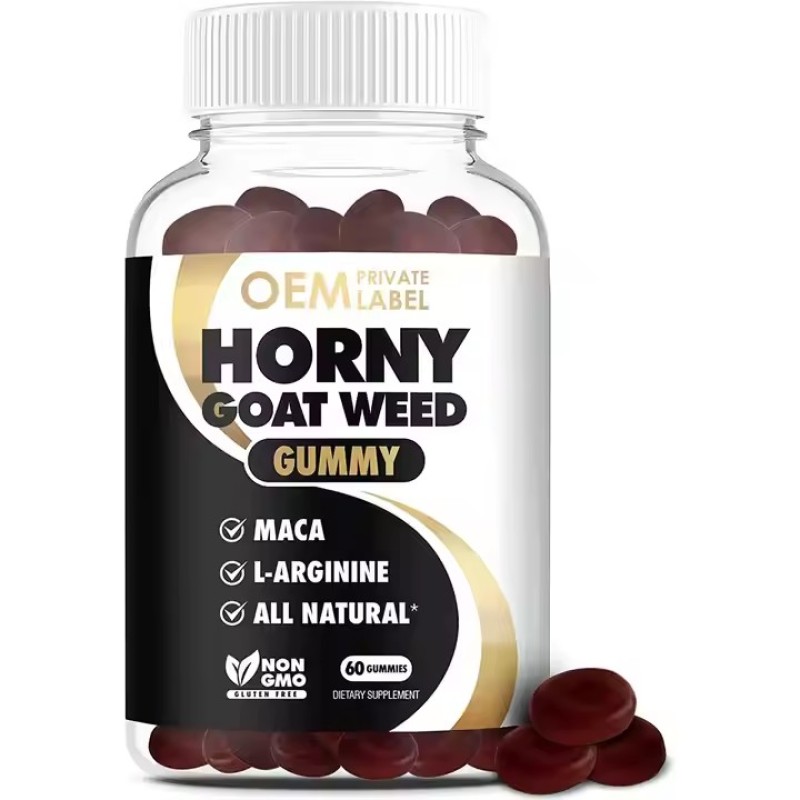 OEM Epimedium Horny Goat Weed Gummy with Maca L-arginine BCAA Muscle Energy Immune Support Male Enhancement Gummies