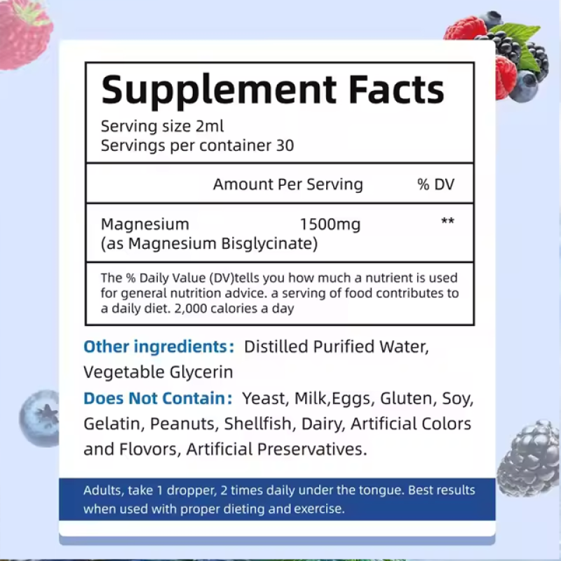 High Absorption Magnesium Glycinate Citrate Liquid Drops for Sleep and Stress Relief - Wholesale Healthcare Supplement