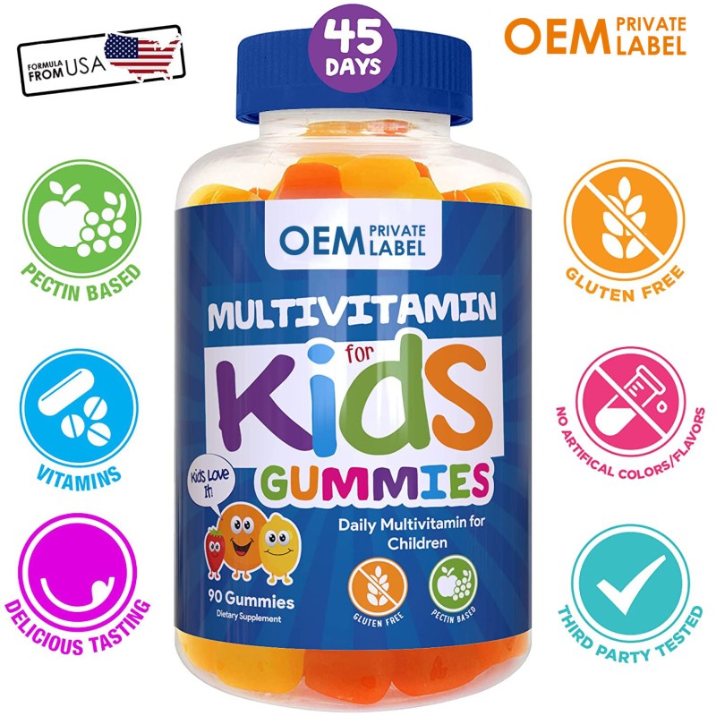 OEM Private Label Kids Multivitamin Gummies for Immune Support