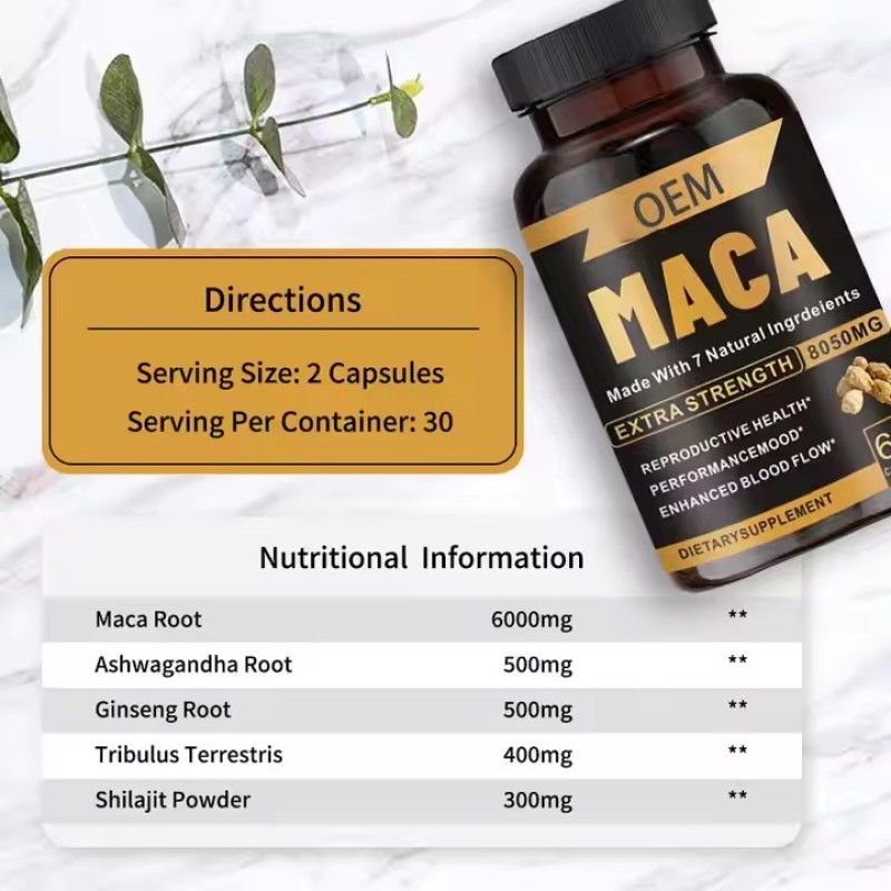 OEM/ODM Natural Maca Root Extract Softgel Capsules Immune Support Supplement for Adults