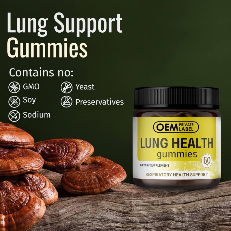 OEM Mullein Leaf Extract Gummies for Lung Health  Detox & Support