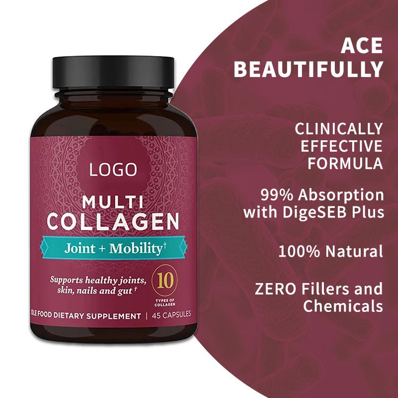 Private Label Collagen Peptide Capsules for Skin and Joint Support Vegan Beauty Supplement Capsules