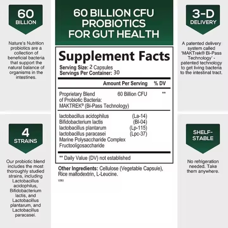 Probiotic Capsules for Adults Teenagers Assisted Healthcare Supplement for Beauty Digestion Vitamin