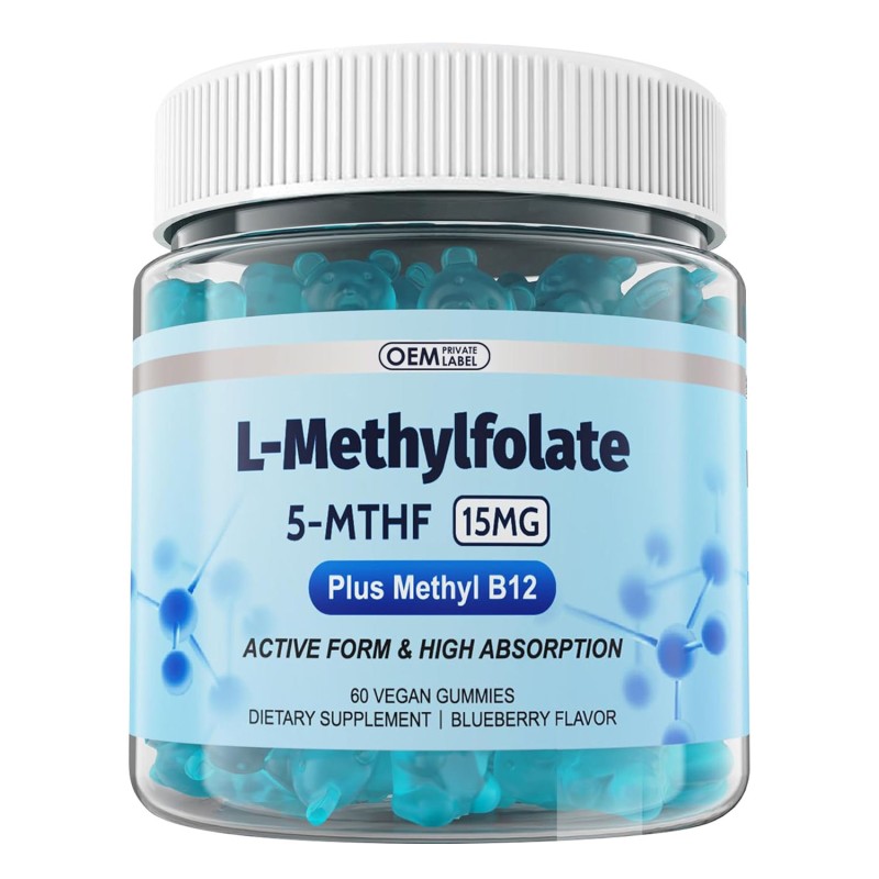 15mg L-Methylfolate Gummies W/ Methyl B12 & B Complex - MTHFR Support, Homocysteine Balance & Cognition - Methylated Vitamins