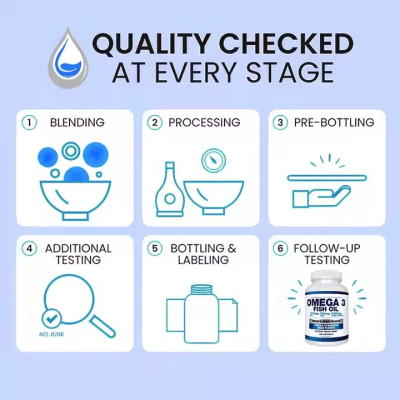 Brain Heart Health Omega 3 Fish Oil Soft Capsules Vegetarian Omega 3 Deep Sea Fish Oil DHA Soft Capsules Heart Support