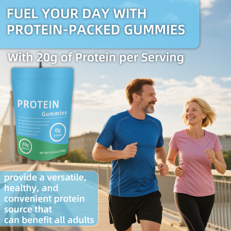 Custom Vegan Protein Gummies Plant-Based Sugar-Free Nutrition Powder Sports Fuel for Adults Not for Pregnant Women