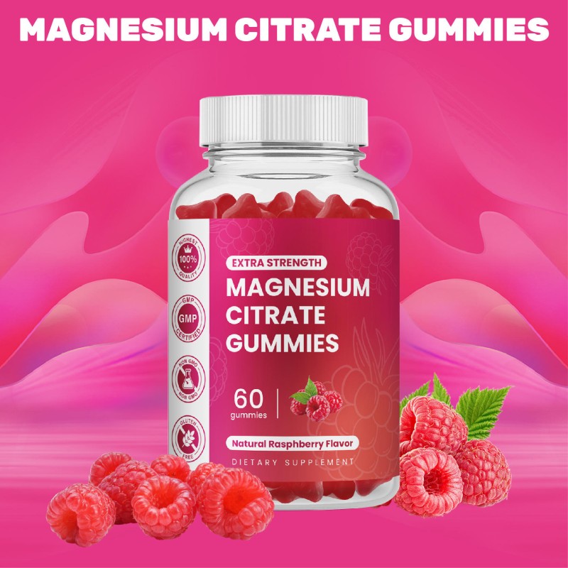 Magnesium Glycinate Gummies - Bear Shaped Dietary Supplement - 60 Pieces