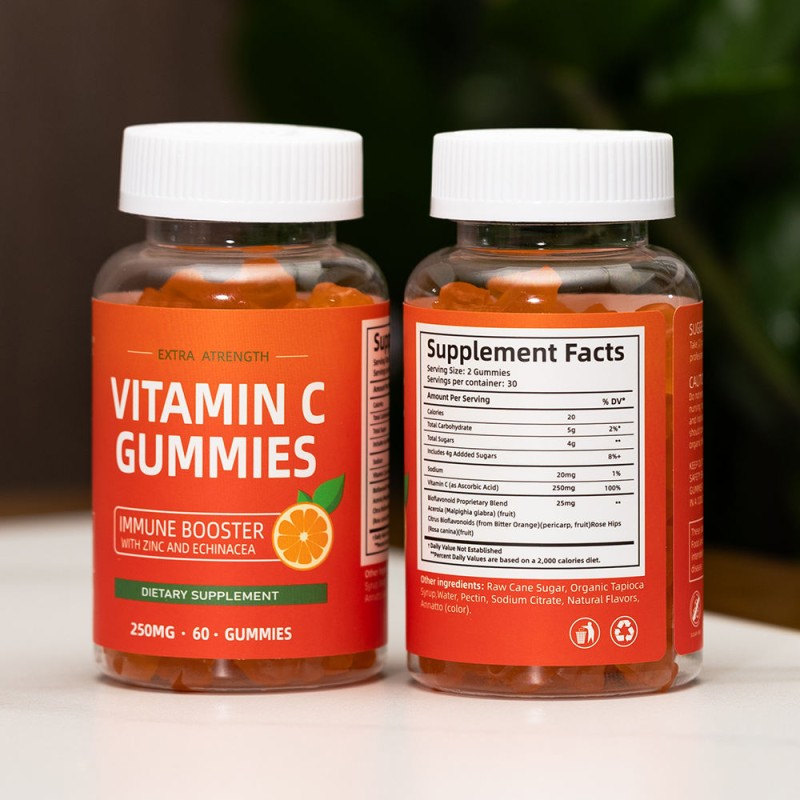 Premium Vitamin C Gummies for Adults - Antioxidant & Skin Brightening Supplement