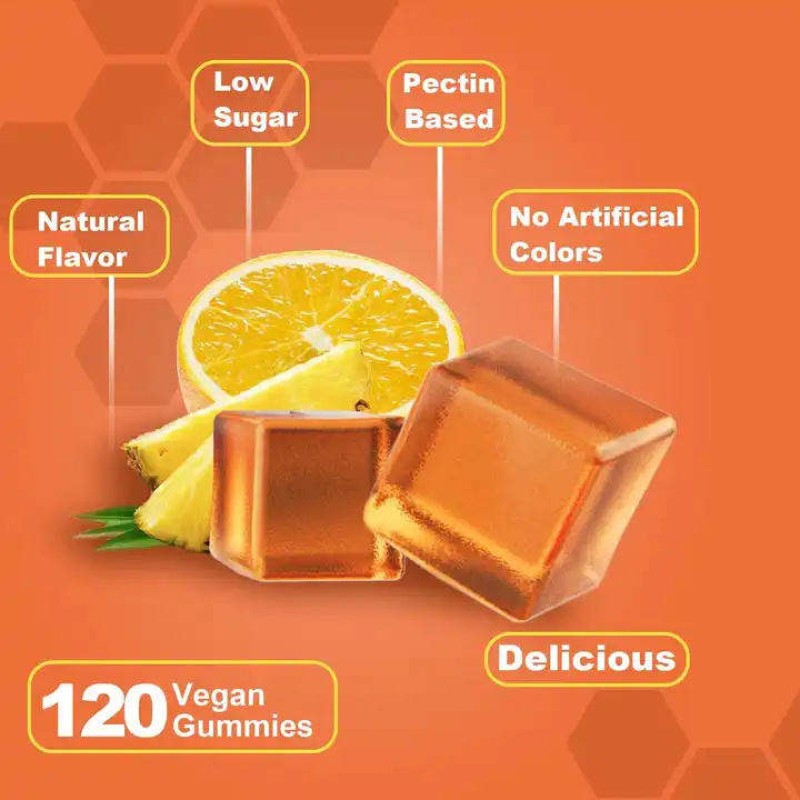 OEM Vegan Quercetin Gummies with Turmeric Extract, Vitamin C & Zinc for Immune Support