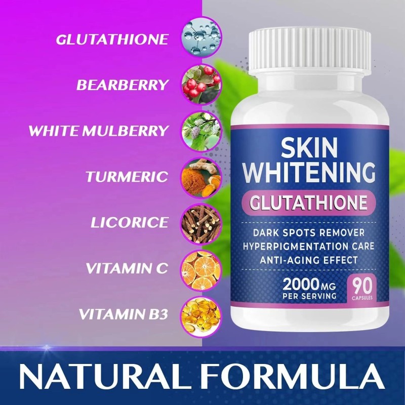 OEM Private Label 2000mg Vitamin C Whitening Capsules for Skin Brightening and Antioxidant Support 90 Capsules
