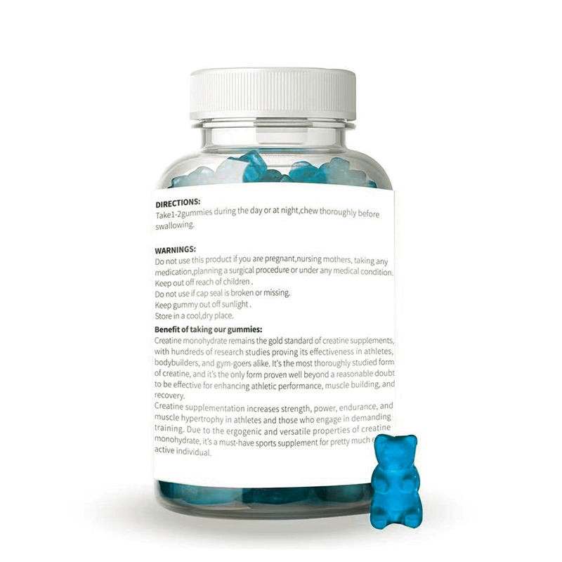 Vegan Creatine Monohydrate Gummies with L-Carnitine Energy and Muscle Support for Adults Not for Pregnant Women or Teenagers