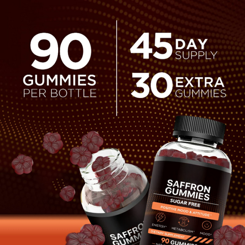 Saffron Extract Female Gummy Anti-Oxidant Energy Enhancement, Qi and Blood Replenishment, Vegetarian Gummy