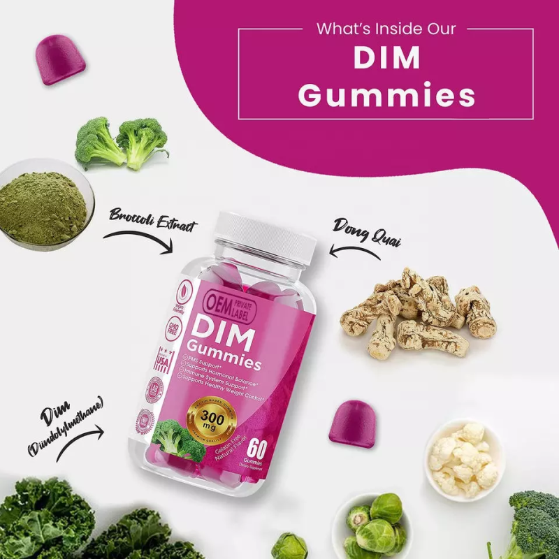 OEM  DIM Estrogen Supplement Vegan Gummies for Women PMS and Menopause Relief