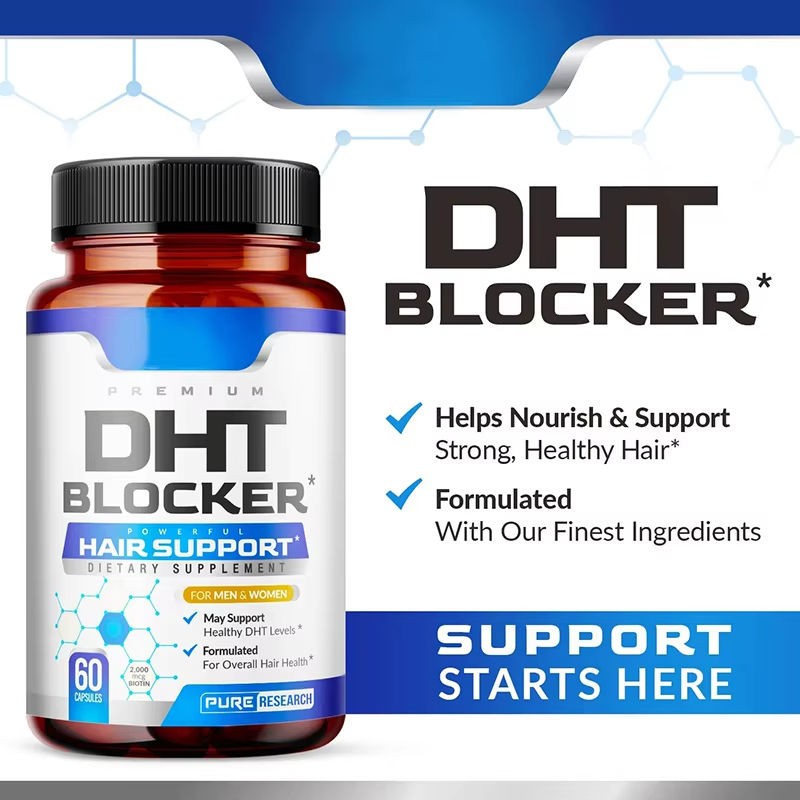 Private Label DHT Blocker Capsules for Hair Growth - Supports Healthy, Thick, and Strong Hair with Saw Palmetto