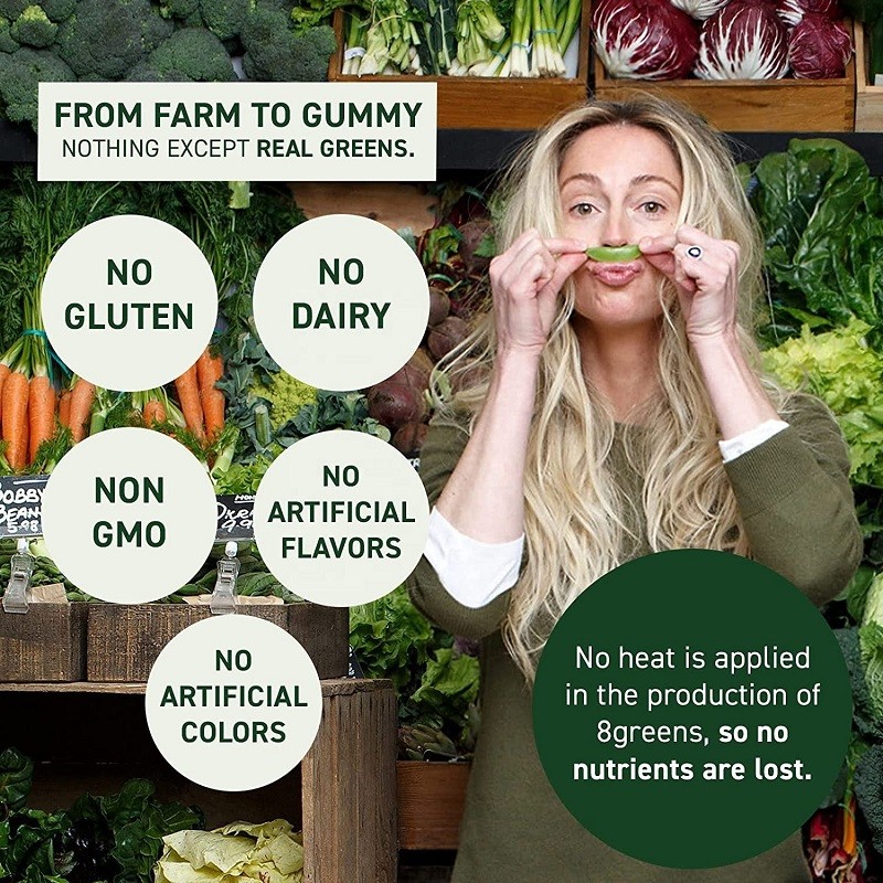 Oem Vegetarian Super Green Gummy Candy Weight Loss Gummy Green Tea Vitamin c Candy Gummy Bear