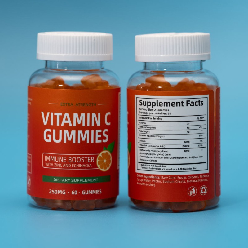 Premium Vitamin C Gummies for Adults - Antioxidant & Skin Brightening Supplement