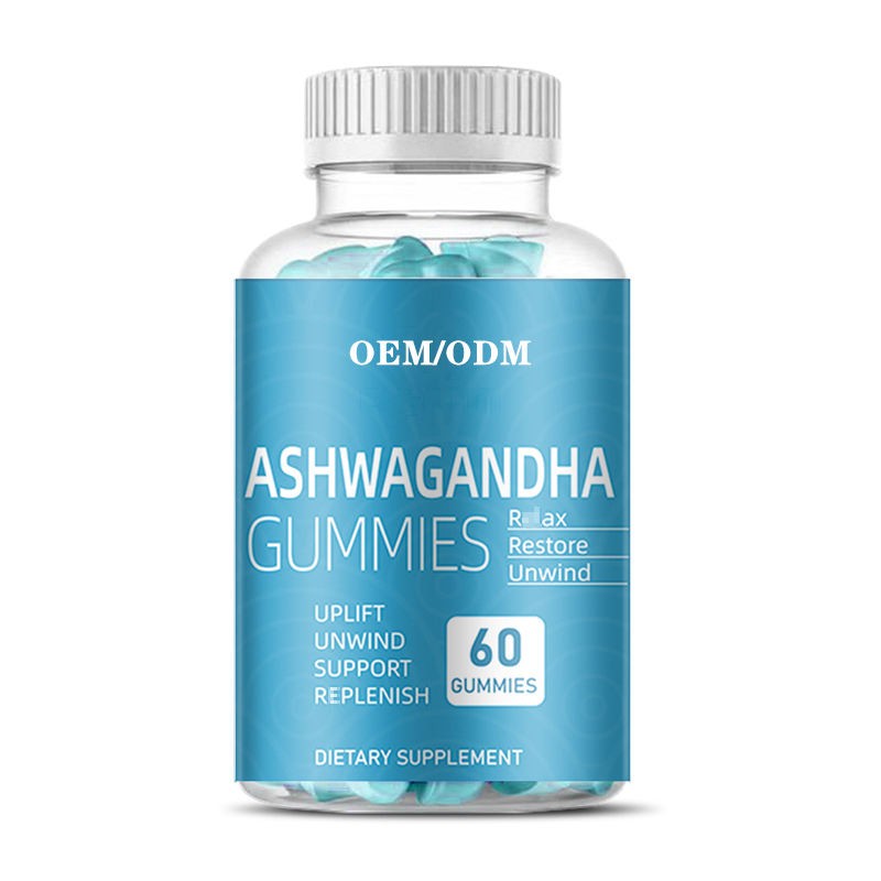 OEM Private Label Ashwagandha Gummies for Stress Relief and Relaxation Vegan Supplement 60 Gummies