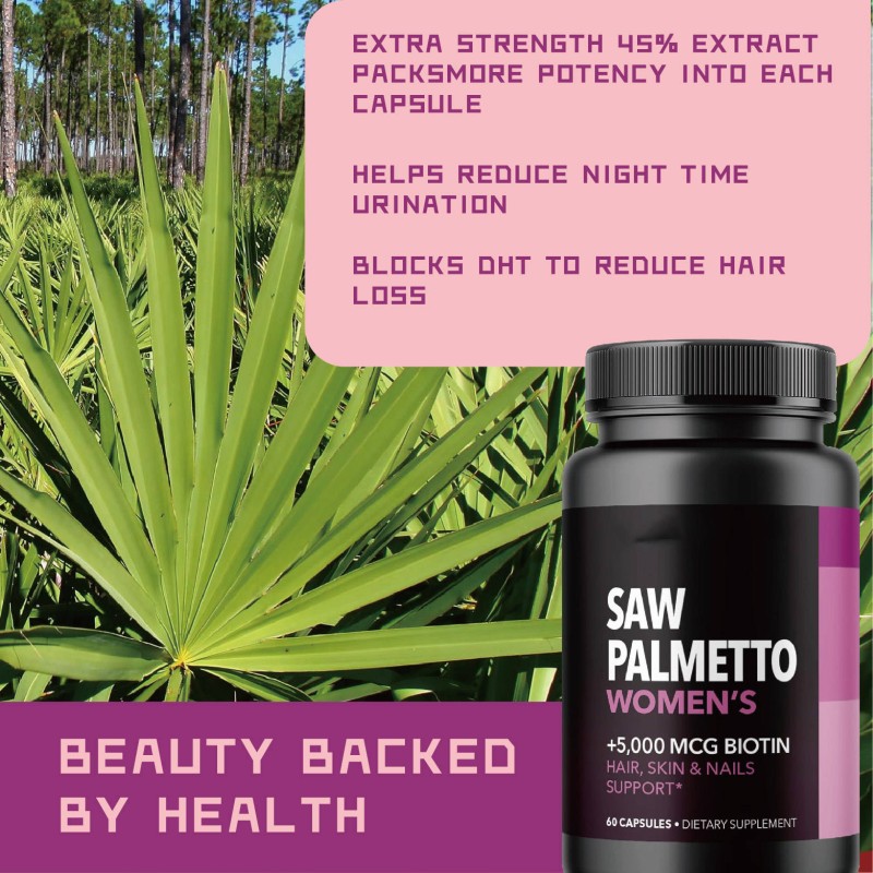 Natural Urinary Tract Health Supplements - Hormone Balance & Hair Support, Extra Strength 45% Extract