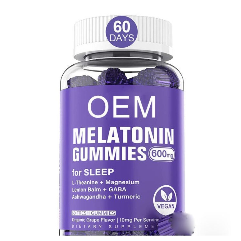 OEM Private Label Sugar-Free Melatonin Sleep Gummies with Natural Grape Flavor Herbal Supplements for Adults