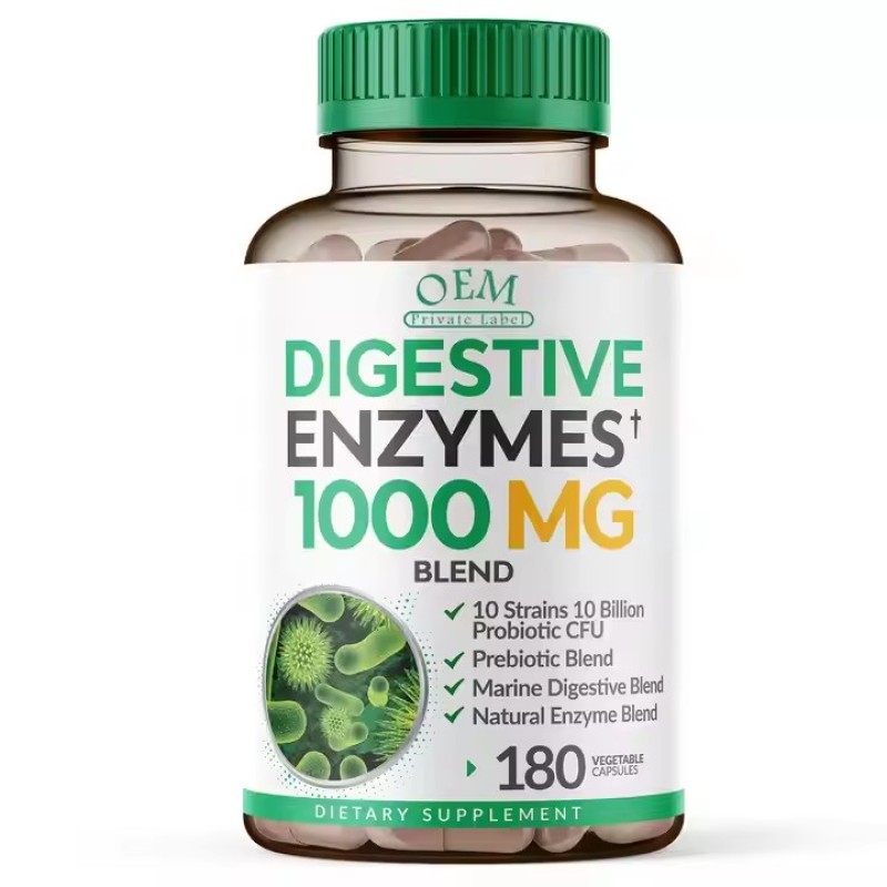 Digestive Enzyme Capsules Prebiotic Probiotic Supplements Organic Plant Digestive Lactose Capsules 1000 mg Vegetarianism