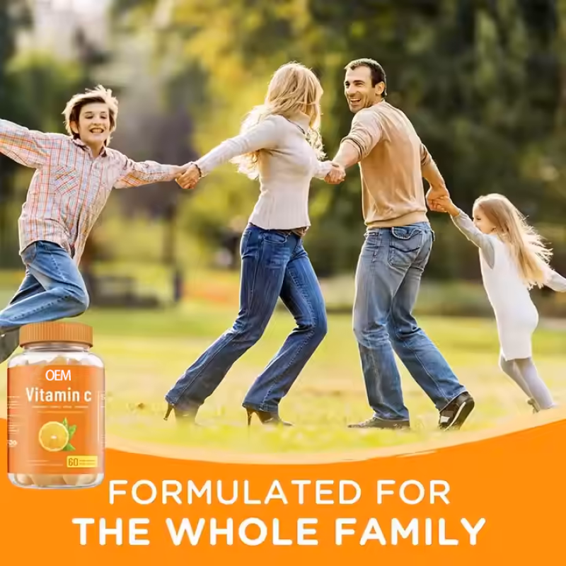 6-in-1 Vitamin C & Elderberry Gummies for Immune Support & Antioxidant - Family Supplement Chewables