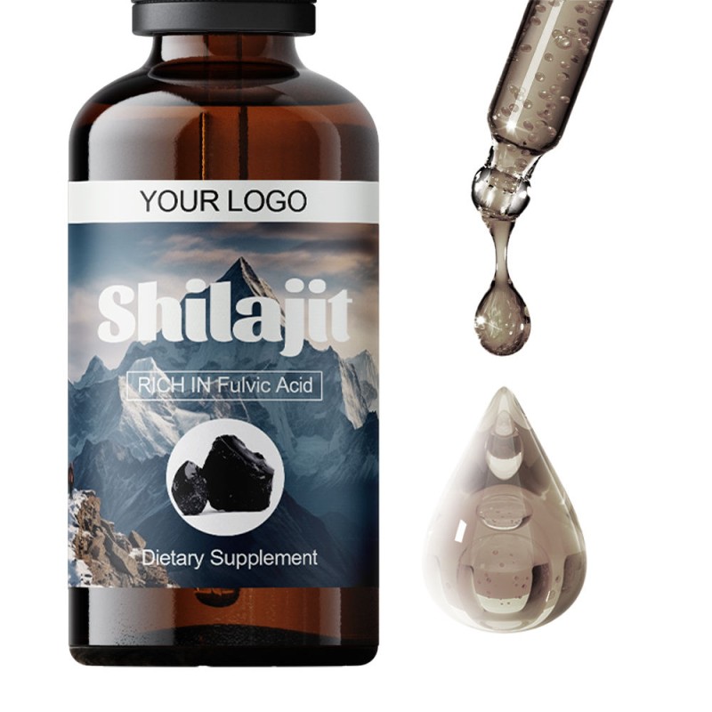 Himalayan Shilajit Liquid Drops with Adaptogen Blend - Ginseng & Ashwagandha Natural Mineral Supplement for Energy & Vitality