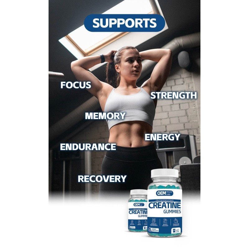 OEM Creatine Soft Candy Monohydrate Soft Candy Sports Supplement Enhances Muscle Energy and Promotes Muscle Recovery