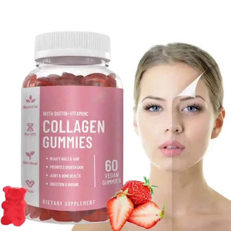 OEM Factory's Own Brand Vegetarian Collagen Gummy Candy Beauty Salon Nail Biomarin Gummy Candy