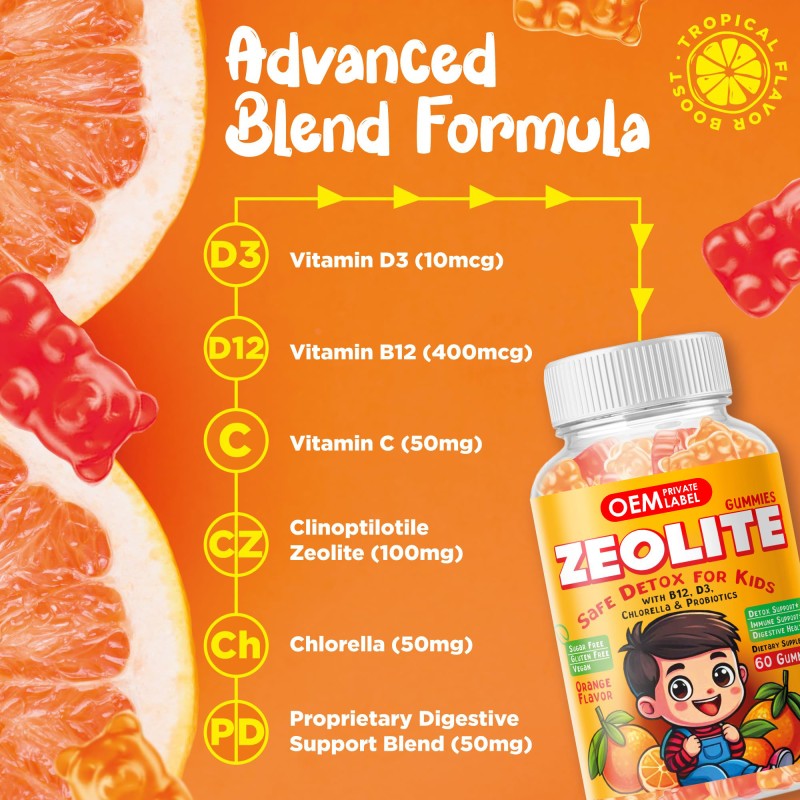 OEM Zeolite Gummies for Kids - Natural Heavy Metal Detox & Daily Health Supplement