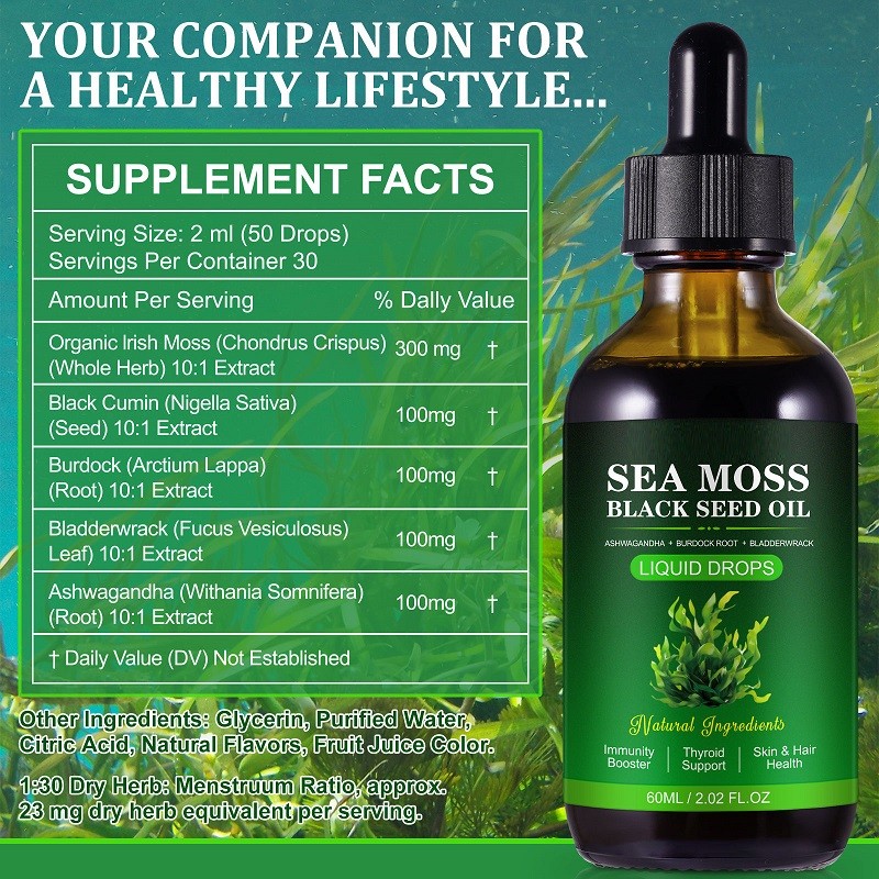 Seaweed Extract Tincture Herbal Supplement Irish Seaweed Liquid Tincture for Digestive Health Immune Health