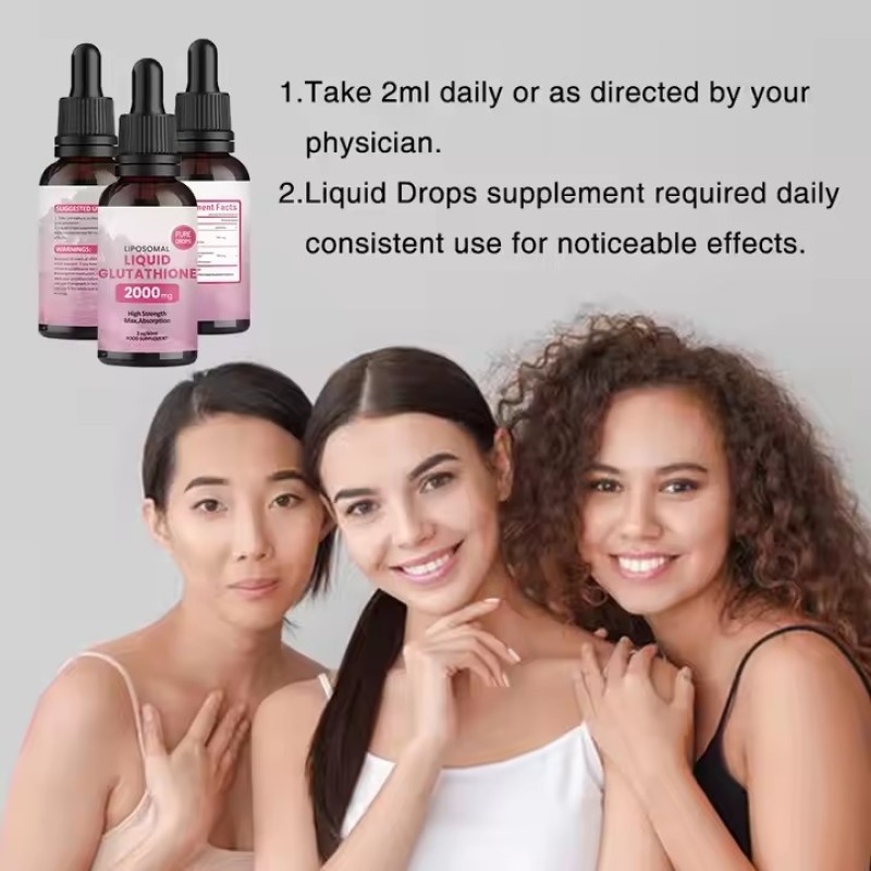Liposomal Drop with Vitamin C Skin Whitening Oral Antioxidant Liquid Supplement Adult Detox