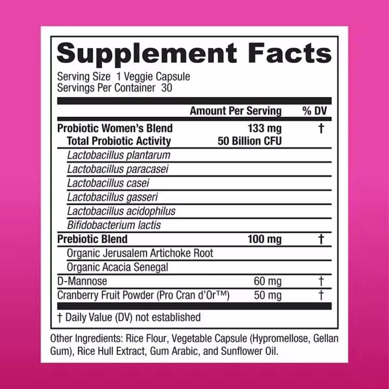 Custom Probiotics for Women Capsules 50 Billion CFU Probiotics Supplement Organic Probiotic Prebiotic Capsules for Gut Health