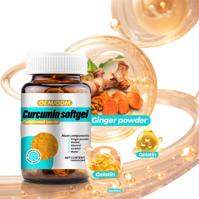 Organic Turmeric Black Pepper Powder Vitamin Supplement Turmeric Extract Soft Capsules Not Suitable for Pregnant Women