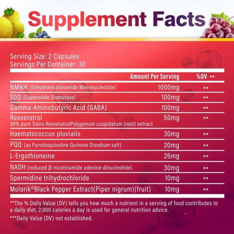 Pure Food-Grade NMNH Powder - Boosts NAD+ Levels, Supports Anti-Aging & DNA Repair, High Purity Formula