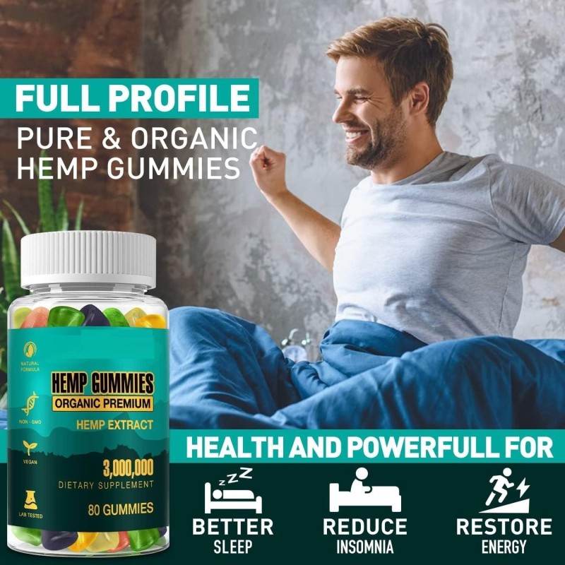Wholesale Hemp Premium Gummy Best Tasting Fruity Flavor Natural Hemp Oil Herbal Health Supplements Gummies for Calm & Relax