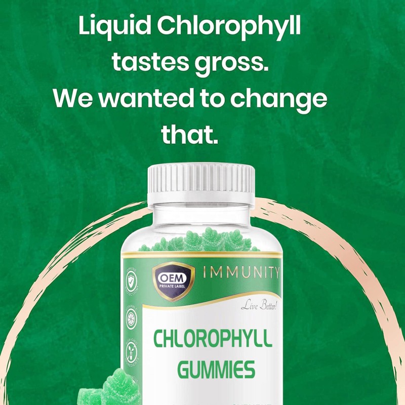 OEM/ODM Daily Health Support Chlorophyll Gummies - Detox, Boost Immunity & Healthcare Candy
