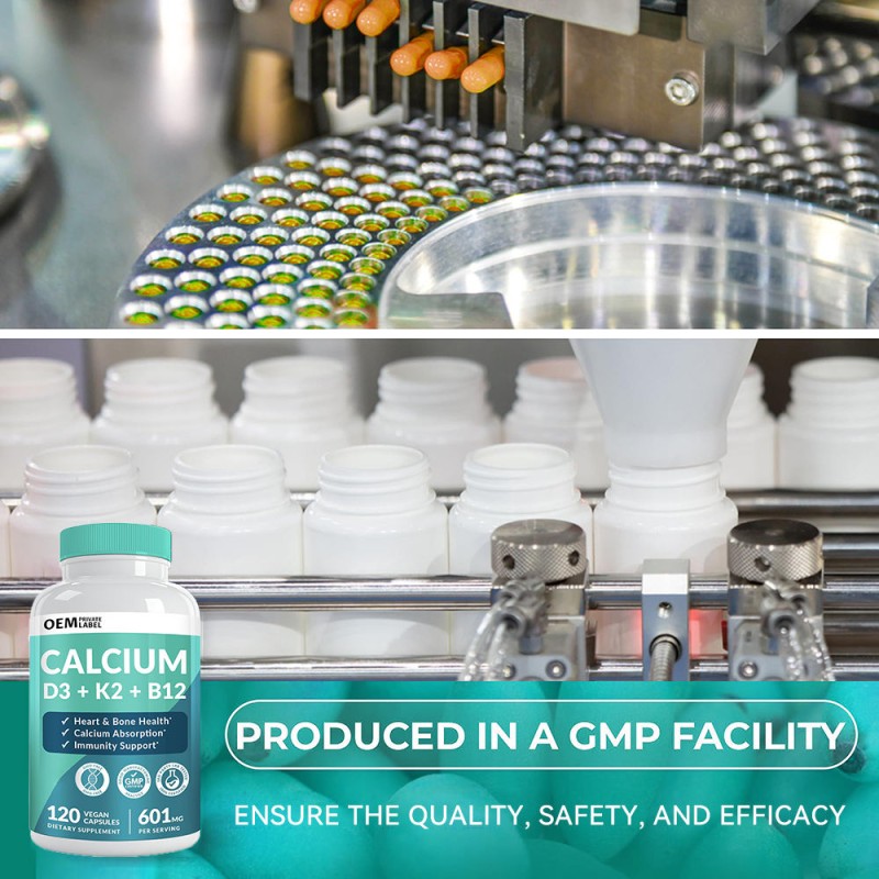 ODM Calcium D3 K2 B12 Capsules: Bone, Heart & Immune Support for Adults & Seniors