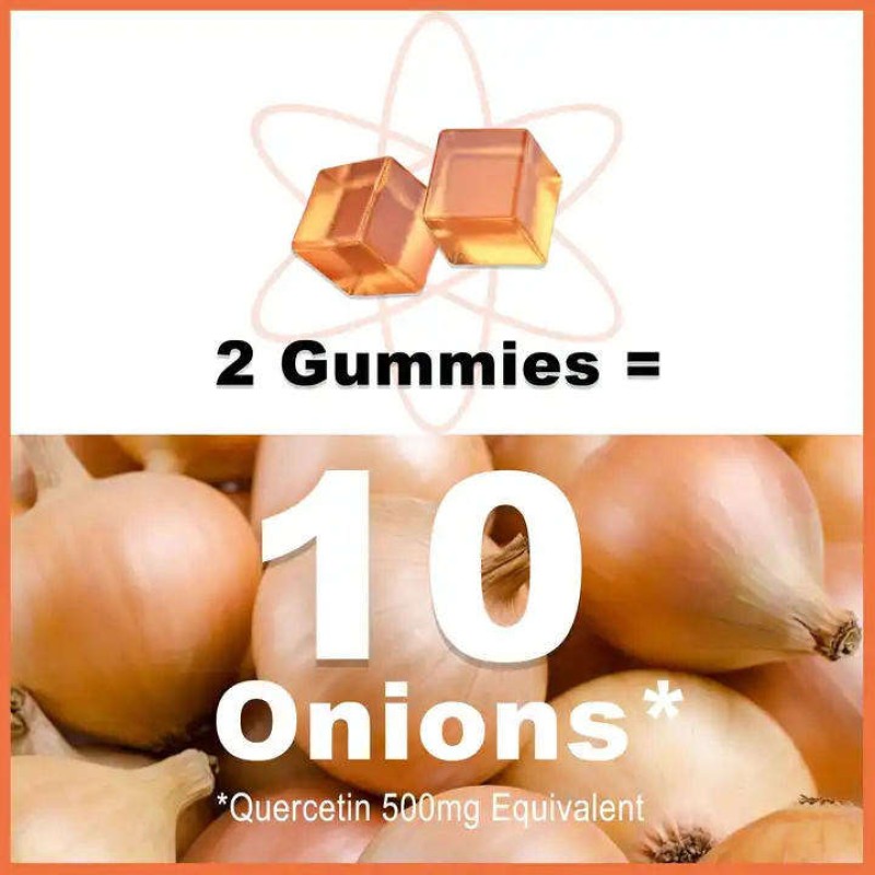 OEM Vegan Quercetin Gummies with Turmeric Extract, Vitamin C & Zinc for Immune Support