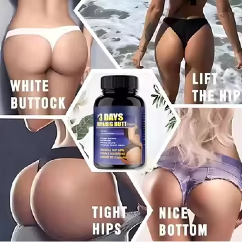 Natural Butt Enlargement Capsules for Women, 3-Day Hip Lift & Firming Supplement, Bigger Fuller Buttocks Enhancer