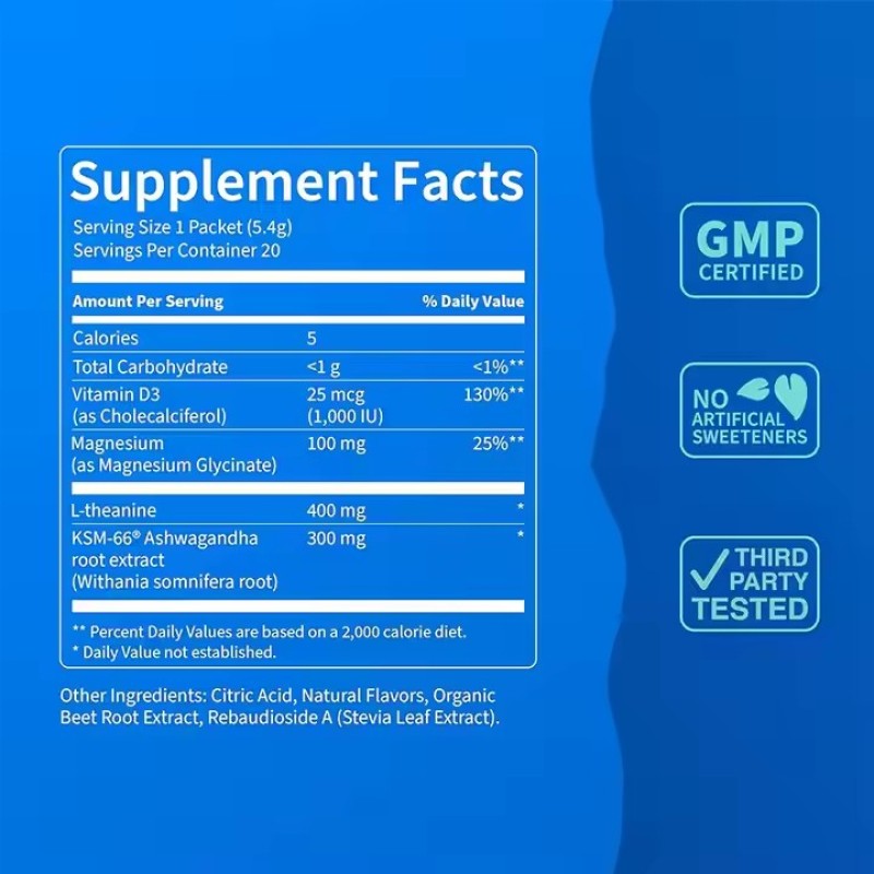 Hot Selling Lemon Flavor Magnesium Hydration Electrolyte Powder Super Calming Sports Nutrition Health Supplement Energy Mix