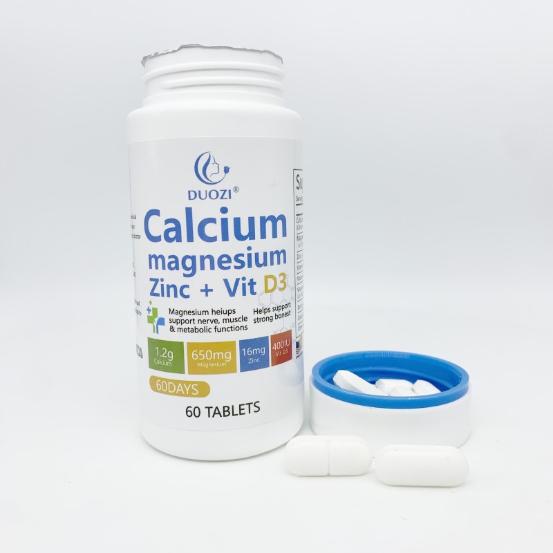 High Absorption Calcium Magnesium Zinc Tablets with Vitamin D3 & K2 - Bone Strength Support for 50+ Adults | Collagen Booster