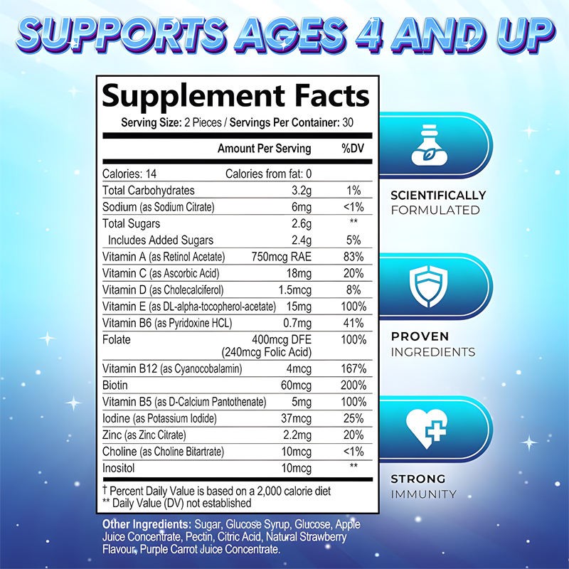 Designed for Children to Help Digestion and Support Protein Supplementation with Vitamin Gummies